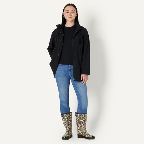 Amazon Essentials Women's Waterproof Tall Rain Boot with Adjustable Buckle, Leopard, 8