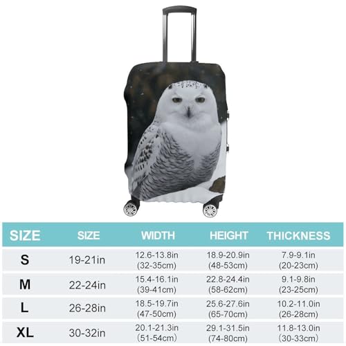 Carry on Luggage Cover Snow Owl Suitcase Covers for Luggages Tsa Approved Travel Luggage Sleeve Protector Elastic Suitcase Protector Anti-Scratch Washable Fits 19-30 Inch Case -XL2