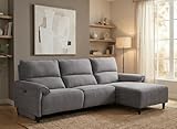 gris foncé DecoInParis Canapé d’Angle Relax électrique en Tissu Gris foncé LUDMILA - Angle Droit