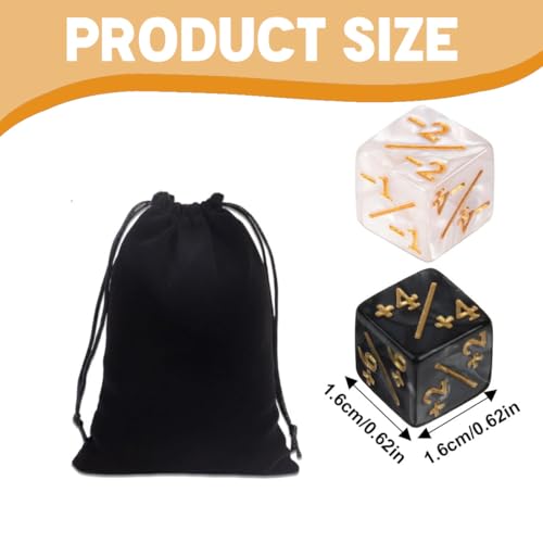 XURJUMI 12 Stück Würfel Zähler, MTG Würfel, Magic Würfel, Würfel Set, Token Würfel Loyalität Würfel D6 Würfel Kompatibel mit MTG, CCG, Kartenspiel Zubehör, Aufbewahrungsbeuteln