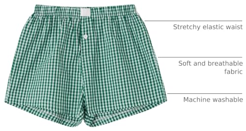 Image of Womens Boxer Shorts Gingham Y2k Pajama Cute Plaid Striped Print Lounge Sleep Shorts