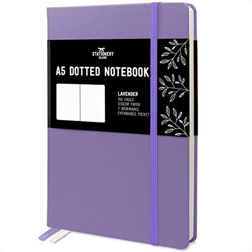 Stationery Island Cuaderno Punteado A5 – Lavanda. Bullet Journal de Tapa Dura...