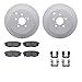 Dynamic Friction Company Rear Geospec Brake Rotors with 5000 Advanced Brake Pads includes Hardware 4512-13066