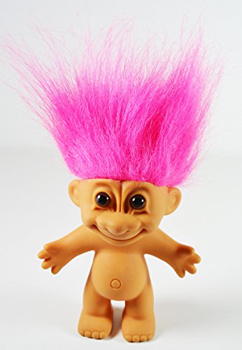 Muñeca Troll de 11.43 cm con cabello rosa miniatura 1