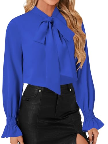 Image of LYANER Women's Bow Tie Neck Business Work Blouse