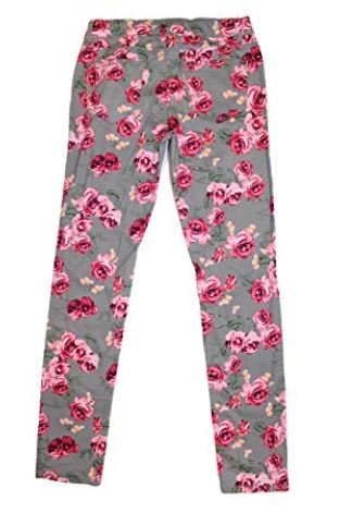 Vigoss Big Girls Stretch Floral Straight Leg Skinny Jean2