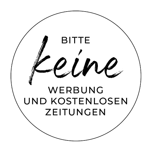 Aufkleber Hinweis"Bitte keine Werbung." Briefkasten Schild Folie selbstklebend weiß | Größe wählbar Made in Germany, Größe: Ø5 cm Cover