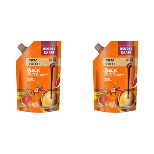 Image of Tata Coffee Quick Filter Decoction Liquid, Degree Kaapi, 200ml Box, Flavoured Instant Coffee Chicory Decoction (80% Coffee and 20% Chicory), Liquid Filter Coffee, Easy To Make (Pack of 2)