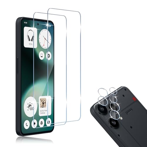 💎【Modello Compatibile】: 2 x Vetro Temperato & 2 x Pellicola Fotocamera. Progettato specificamente per essere compatibile con Nothing Phone (3a) Lite, può fornire la massima protezione per l'obiettivo e lo schermo del telefono senza influire sull'uso della custodia del telefono.