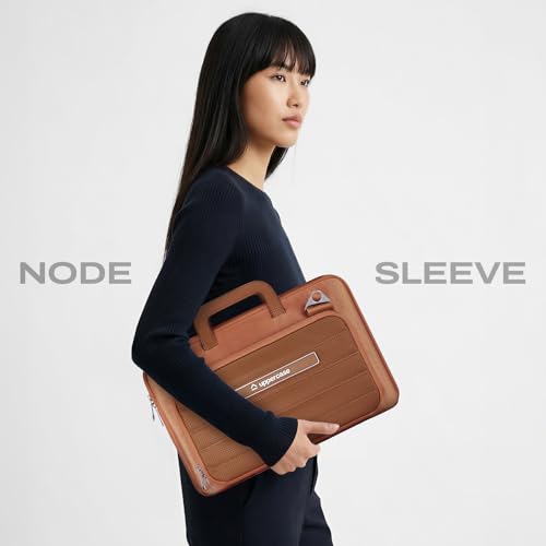 Image of uppercase Node Laptop Sleeve, Multi-Textured Quilted Design, Quick Access Pocket, Trolley Sleeve, Slide-in Handle & Detachable Shoulder Strap, Ideal for Men & Women | Office & Travel