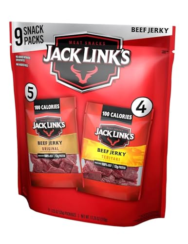 Jack Link's Beef Jerky Variety Pack, Original & Teriyaki, 1.25 oz (Pack of 9)