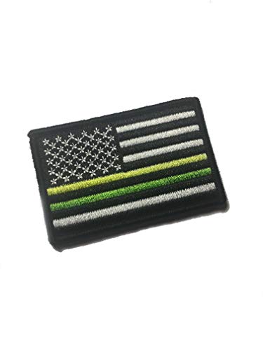 The Safety Yellow and Green Construction Contractor Thin line Moral Flag Patch, 2x3