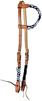Showman Arrow Beaded Single Ear Leather Headstall