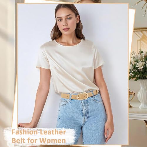 Image of PALAY Waist Belt for Women Dresses, Brown Black Belts for Women, Fashion Belts for Jeans, PU Leather Gold Buckle Ladies Belt for Woman Jeans Dress Trousers (Fit Waist 70-90cm)