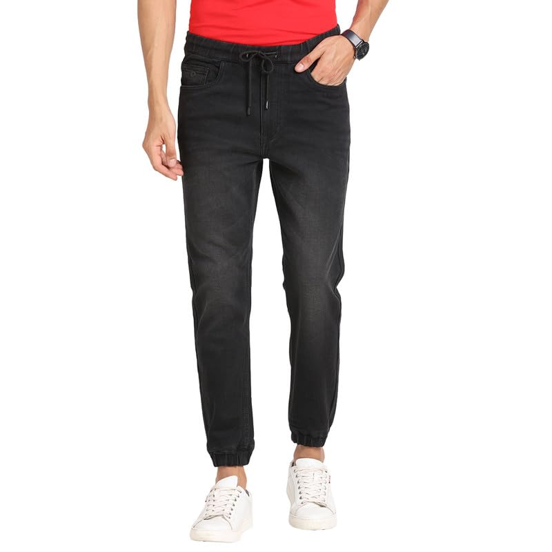 turtle Men Cotton Stretch Black Plain Flat Front Casual Jogger Jeans||Men's Jeans||Men's Denim||Stretchable Jogger-picture-28