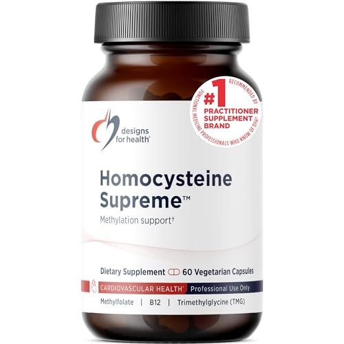 Designs for Health Homocysteine Supreme - Methylated B Vitamins with Riboflavin B6 B12 Folate L-Serine & TMG for Brain Support & Heart Health - Methylated Multivitamin (60 Capsules)