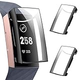 KIMILAR Screen Protector Case Compatible with Fitbit Charge 3 , 2 Pack Soft Slim Ultra Clear Protective Case Cover Bumper Silicone Case Compatible with Fitbit Charge 3 Smartwatch
