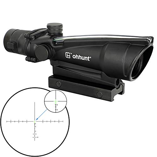 ohhunt 3.5X35 Rifle Scopes Fiber Illuminated Tactical Hunting Optics Sights (Green Crosshair Reticle)