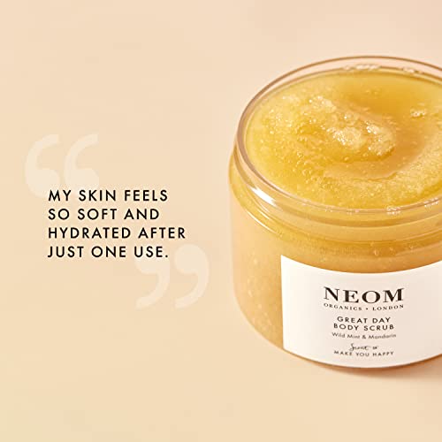 Neom- Great Day Body Scrub | Luxury Body Scrub With Organic Sugar, Vitamin E & Jojoba Oil | Wild Mint & Mandarin Fragrance | Scent To Make You Happy #TOP1