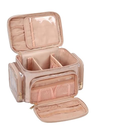 Trousse de maquillage grande capacité rose, cadeau idéal fille et femme