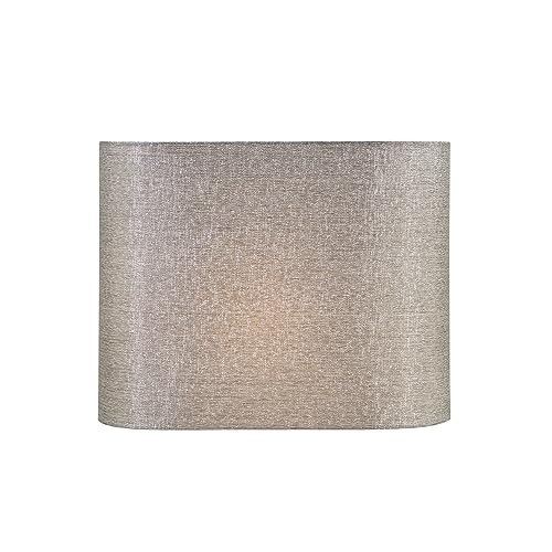 Image of Aspen Creative 37002 Contemporary Oval Hardback Shaped Spider Construction Lamp Shade in Sliver Grey, 13 1 /2 inch wide (8 inch + 13 1 /2 inch) x (8 inch + 13 1 /2 inch) x 10 1 /2 inch