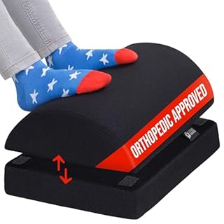 Foot Rest Under Desk Cushion - Adjustable Height 15 cm - Foot Stool - Premium Ergonomic Pad for Extra Leg Support - Breathable Mesh Cover - Non-Slip Bottom - Home Office Accessories