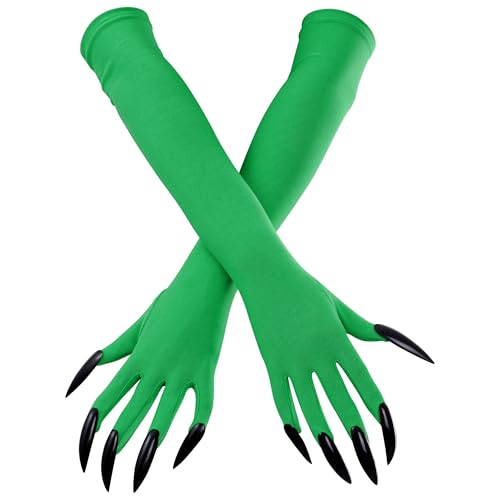Choyaxo Witch Green Claw Gloves Halloween Cosplay Accessory