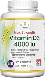Vitamin D 4000iu - 400 Premium Vitamin D3 Easy-Swallow Micro Tablets - One a Day High Strength Cholecalciferol VIT D3 - Vegetarian Supplement - Made in The UK by Incite Nutrition