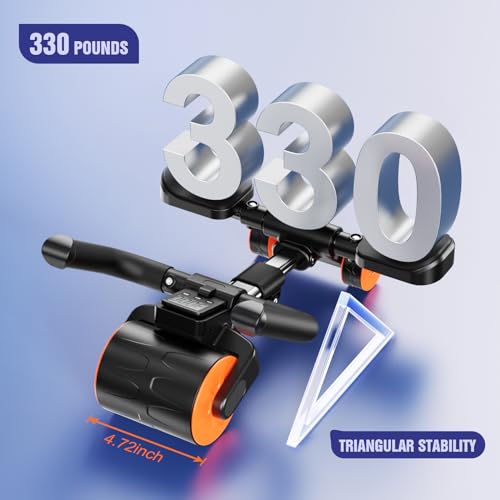 Ab Roller Wheel with Elbow Support and Timer, Automatic Rebound Abdominal Wheel for Effective Abdominal,Perfect Exercise Ab Wheel for Core Workout Home/Gym - Thumbnail 5
