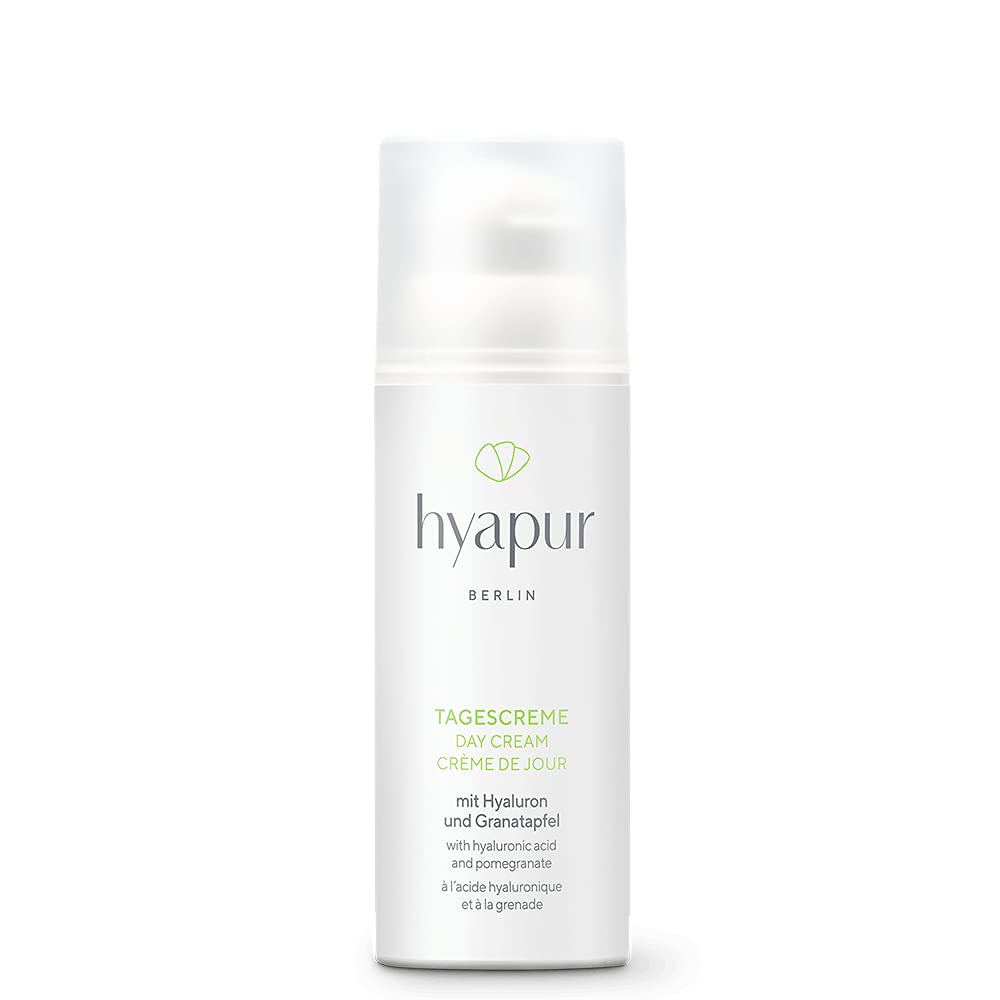 hyapur® - GREEN krem na dzień 50 ml – naturalna pielęgnacja na dzień do pielęgnacji przeciwstarzeniowej z ekologicznym wegańskim kosmetykiem z Berlina