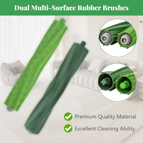 Image of Replacement Parts for iRobot Roomba i2 i3 i3+ i4 i4+ i6 i6+ i7 i7+ i8 i8+ /Plus E5 E6 E7, Robot Vacuum Accessories, 2 Set Roller Brush 8 Filters 8 Side Brushes 8 Vacuum Bags