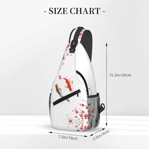 Koi Carps Fish And Cherry Blossom Japanese (2) Sling Bag Crossbody Backpack Large Capacity Chest Bag Shoulder Daypack For Women Men Cycling Travel Hiking Sport3
