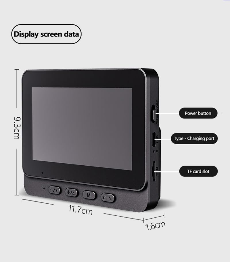 Doorbell Camera Wireless No Subscription 1080P, Waterproof Door Bell Camera with Monitor Screen Free Storage NO WiFi and APP Needed, Video Intercom Two-Way Audio, 170° View Angle, Night Vision