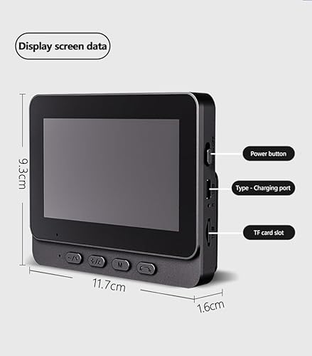 TKMARS Kabellose Türklingel Kamera mit Monitor, 4,3 Zoll Bildschirm Drahtlos Video Türklingel Funk, Wasserdicht 170° Betrachtungswinkel Bluetooth Video Gegensprechanlage Türklingel ohne WLAN