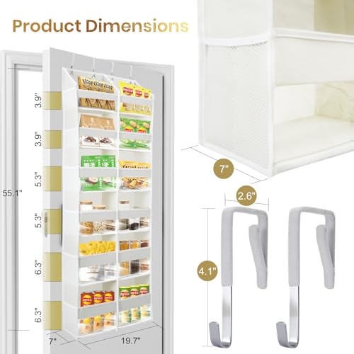 Image of HOMELUX THEORY UPGRADED 6 Tiers Over The Door Organizer Hanging - 100D EXTRA THICK & 50lbs HUGE CAPACITY, 12 Side Mesh Pockets Over The Door Shoe Organizer, Hanging Closet Organizer (Baby Blue, XL)