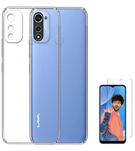 Image of Transparent Soft Silicone TPU Flexible Back Cover Compatible with Lava X3 and Screen Guard