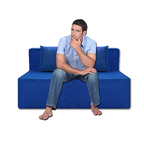 Aart Store (3×6) Single Seater Folding Sofa Cums Bed – Perfect for Guests Washable Cover Feet Blue Aart Store (3×6) Single Seater Folding Sofa Cums Bed – Perfect for Guests Washable Cover Feet Blue