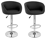 South Mission ISU Synthetic Leather Adjustable Swivel Bar Stool - Black (Set of 2)