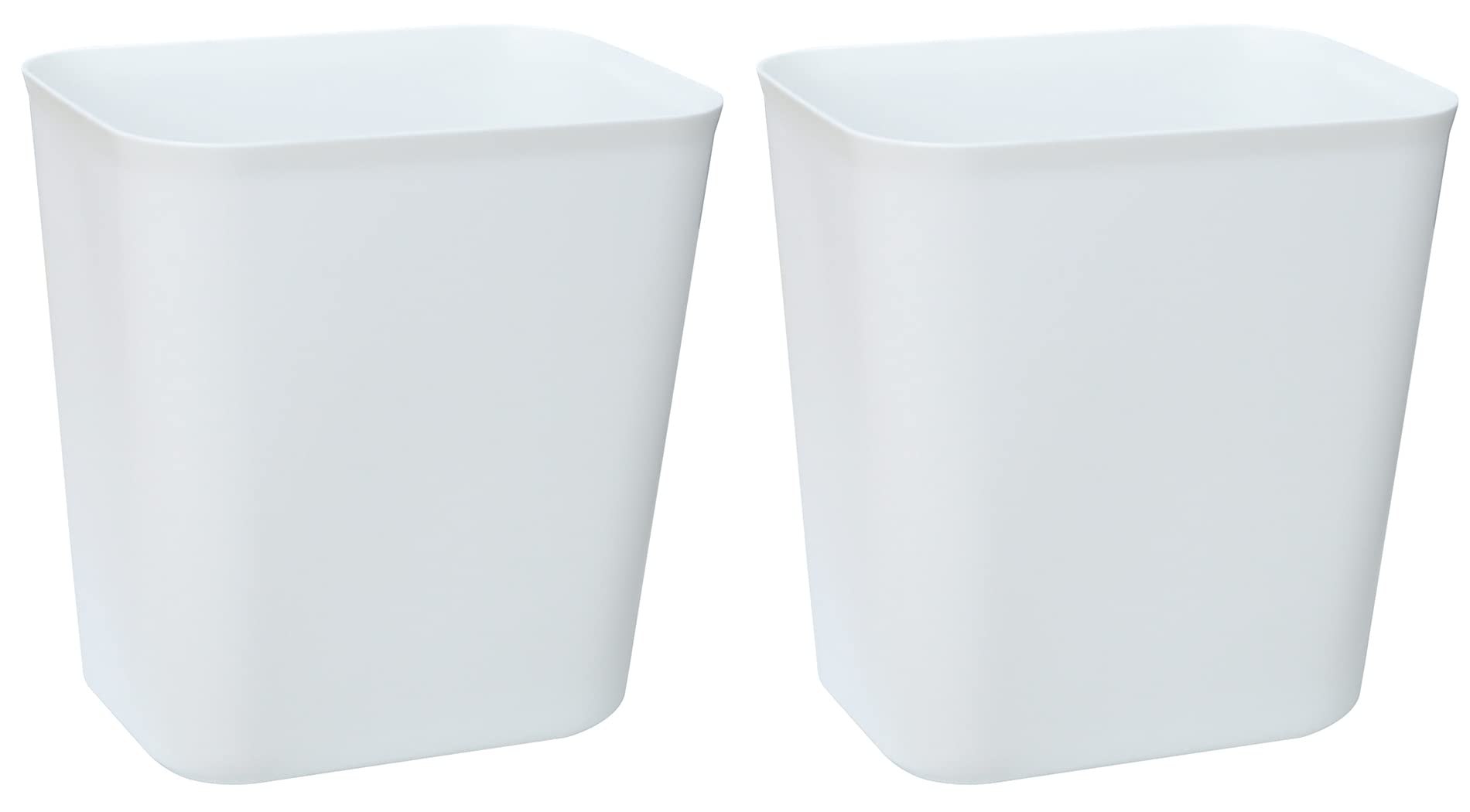 Nipogear 3.5 Gallons Efficient Trash Can Wastebasket, Fits Under Desk, Kitchen, Home, Office (White, 3 Gallons-2 Pack)