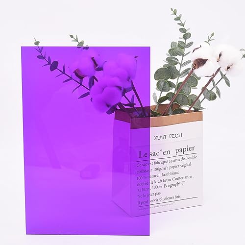 Image of 6 PCS Purple Transparent Cast Acrylic Sheets 8 inch x 12 inch x 0.118 inch, Plexiglass Plastic Sheet for Laser Cutting, Engraving Signs, DIY Projects.