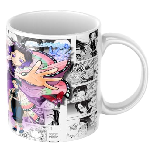 Kimetsu no Yaiba taza de Tanjiro Nezuko y más personajes para fans anime y manga de Demon Slayer | Cerámica 355ml (Kimetsu no Yaiba - Shinobu Kocho)