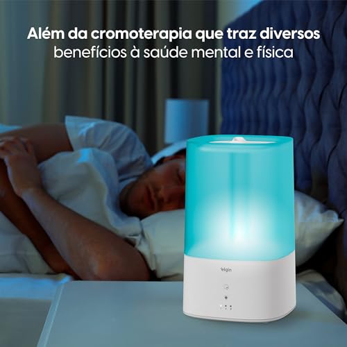 Umidificador de Ar Digital Touch Elgin Capacidade de 4 litros e Iluminação em 3 Cores - Bivolt