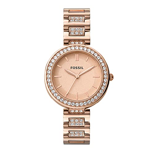 Fossil Stainless Steel Women Karli Rose Gold Dial Analog Watch Bq3181, Rose Gold Band - Image 2