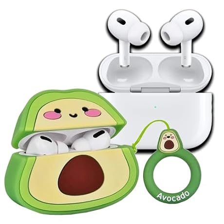 for Airpodpro 3 case Silicone Animated Cool Funny 3D Rubber Protective Cute Avocado Food Kawaii Teen Boys Shockproof w/Keychain