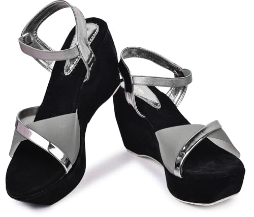 Image of Action Women's Suede Platform Sandals| Stiletto Heel| Open Toe with Ankle Strap
