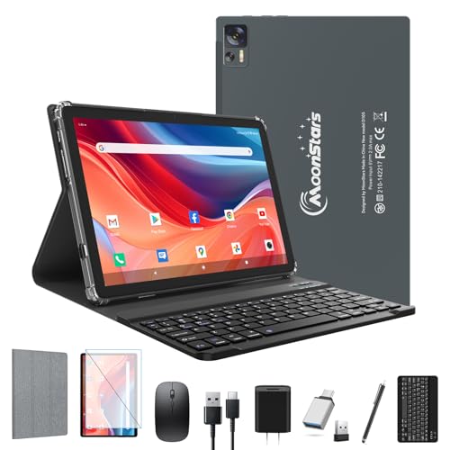 Image of Tablet 10.1 inch Android Tablets, 2026 Octa-Core Processor with 64GB Storage, WiFi 6 Tableta, 13MP+5MP Dual Camera, 2 in 1 Tablet with Keyboard, Bluetooth, FHD IPS Screen, Mouse, Case, Stylus