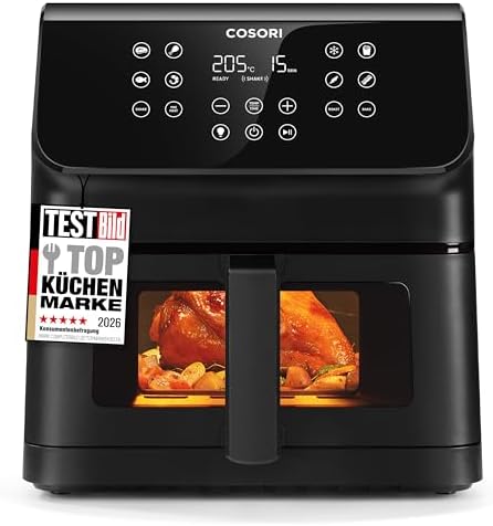 COSORI Airfryer, Heißluftfritteuse 6,2L mit Sichtfenster und Shak...