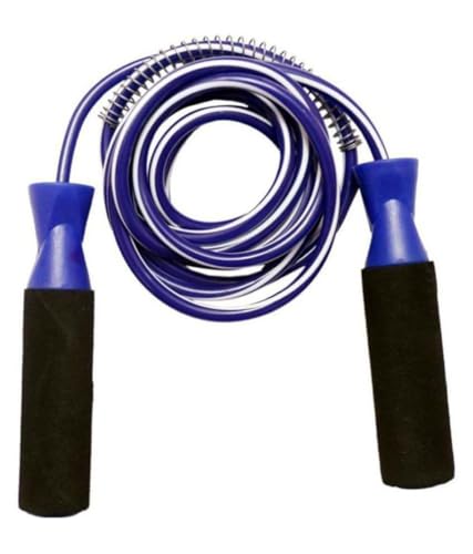 Image of Adjustable Skipping Rope for Men, Women & Kids | PVC Jumping Rope for Fitness, Cardio, Weight Loss & Home Workout | Durable Exercise Rope for Gym Training (Blue)