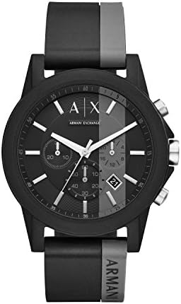 Armani Exchange Men’s Chronograph Quartz Watch with Silicone Strap AX1331