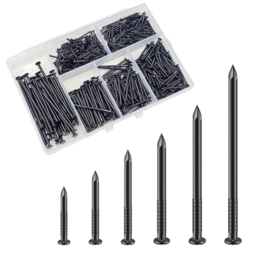 Wensilon Black High Strength Nails Kit, Hanging Nails Kit, Wall Nails Kit, Wood Nails Kit, Long Nails Kit